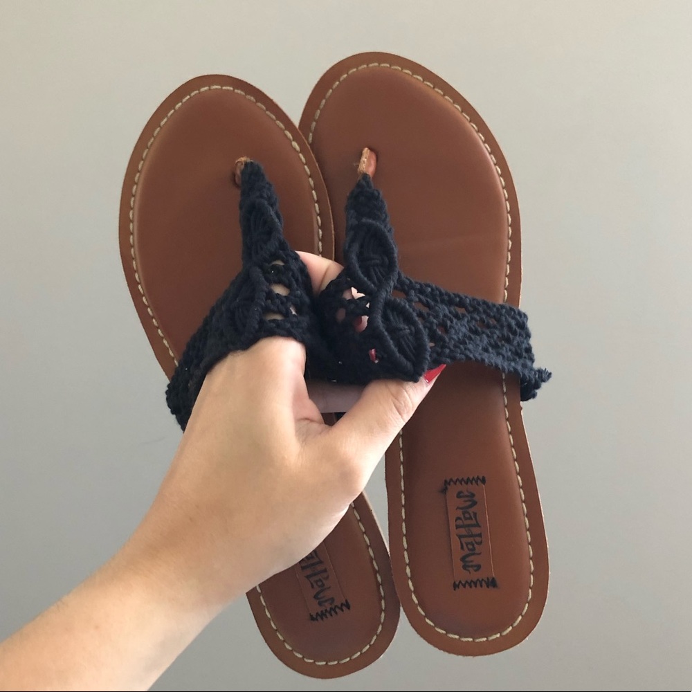 Woven black sandals